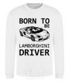 Sweatshirt Born to be Lamborghini driver White фото