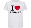 Kids T-shirt I Love Renault White фото