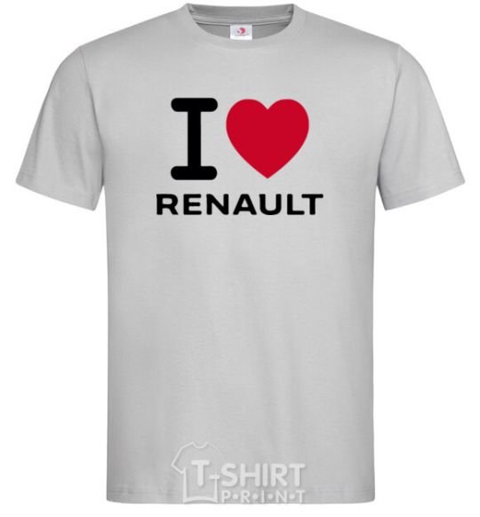 Мужская футболка I Love Renault Серый фото