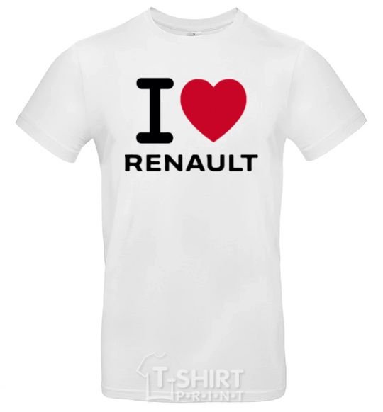 Мужская футболка I Love Renault Белый фото