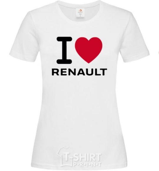 Women's T-shirt I Love Renault White фото