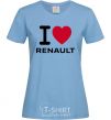 Women's T-shirt I Love Renault sky-blue фото