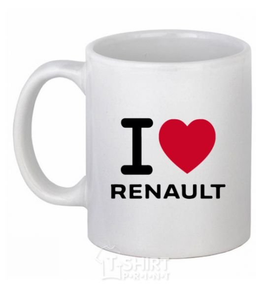 Ceramic mug I Love Renault White фото