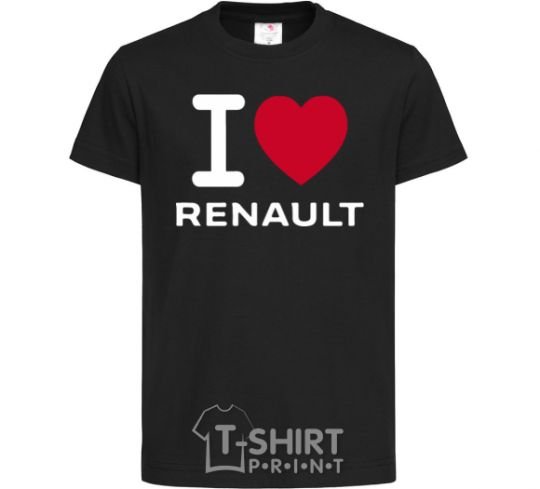 Kids T-shirt I Love Renault black фото