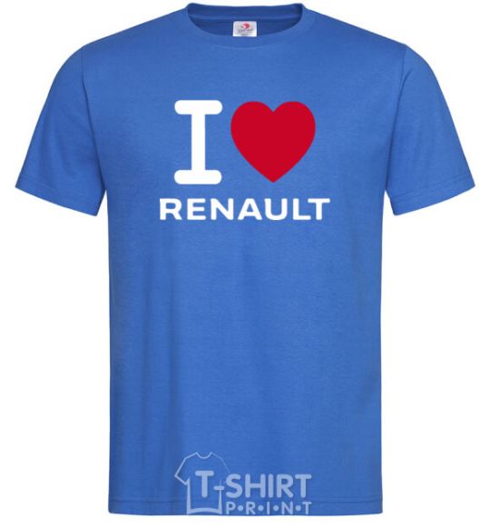 Мужская футболка I Love Renault Ярко-синий фото