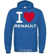 Мужская толстовка (худи) I Love Renault Сине-зеленый фото