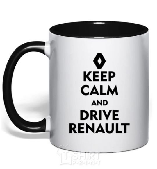 Mug with a colored handle Drive Renault black фото