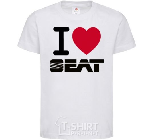 Kids T-shirt I Love Seat White фото