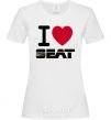 Women's T-shirt I Love Seat White фото