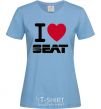 Women's T-shirt I Love Seat sky-blue фото