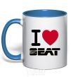 Mug with a colored handle I Love Seat royal-blue фото