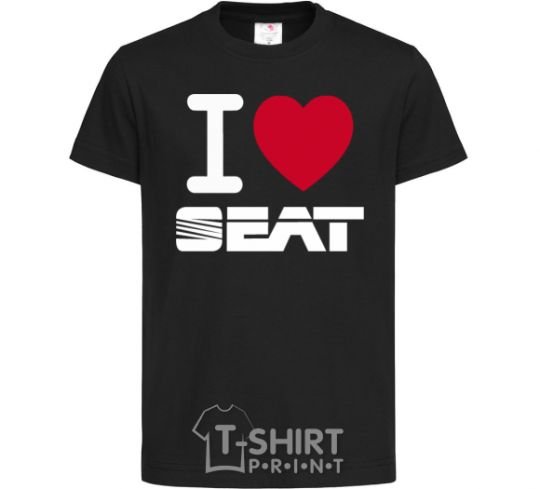 Kids T-shirt I Love Seat black фото