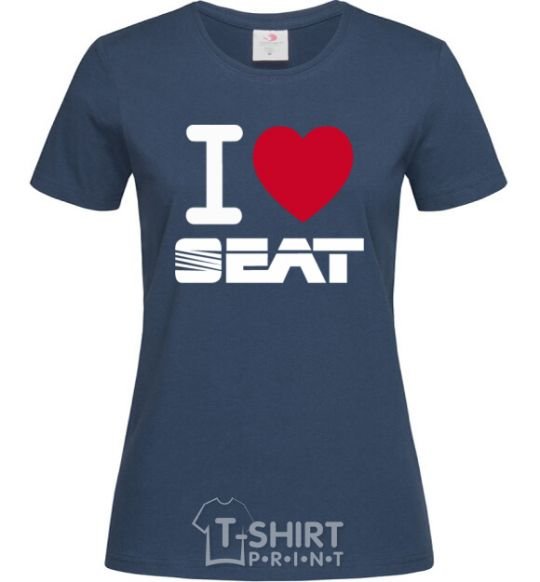 Women's T-shirt I Love Seat navy-blue фото