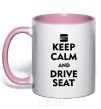 Mug with a colored handle Drive Seat light-pink фото