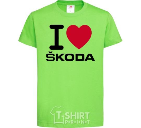 Kids T-shirt I Love Skoda orchid-green фото