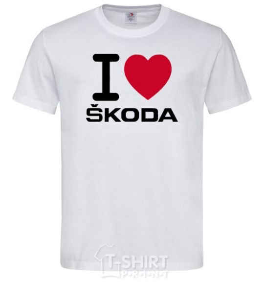 Мужская футболка I Love Skoda Белый фото