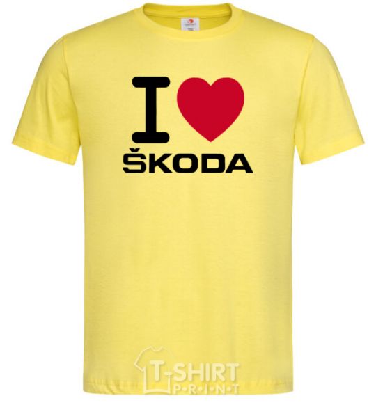 Мужская футболка I Love Skoda Лимонный фото