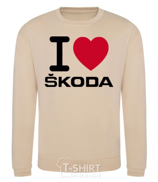 Sweatshirt I Love Skoda sand фото