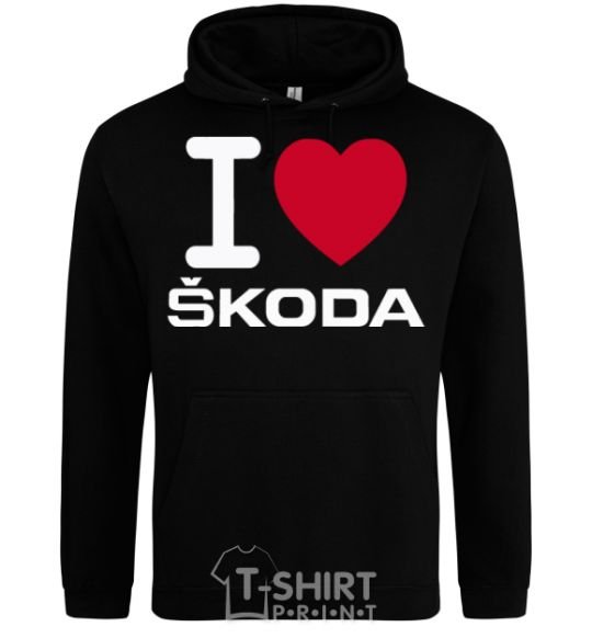 Men`s hoodie I Love Skoda black фото