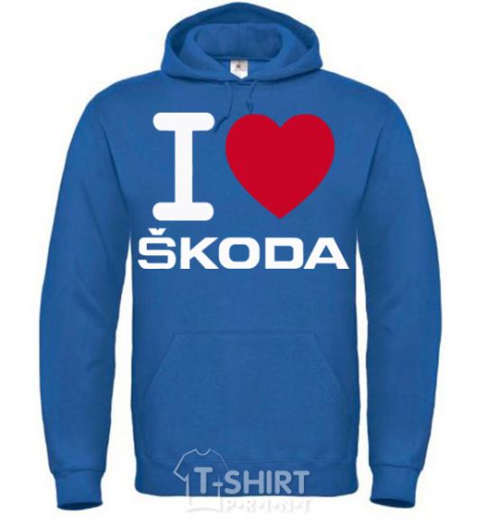 Men`s hoodie I Love Skoda royal фото