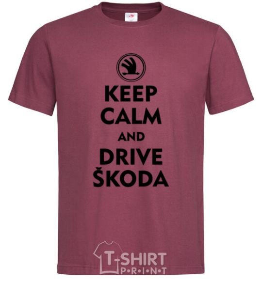 Men's T-Shirt Drive Skoda burgundy фото