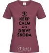Women's T-shirt Drive Skoda burgundy фото