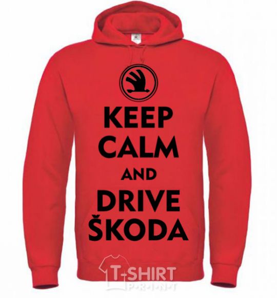 Men`s hoodie Drive Skoda bright-red фото