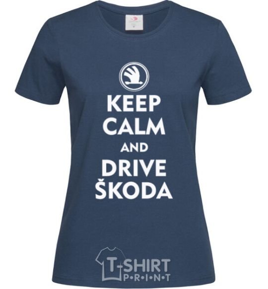 Women's T-shirt Drive Skoda navy-blue фото