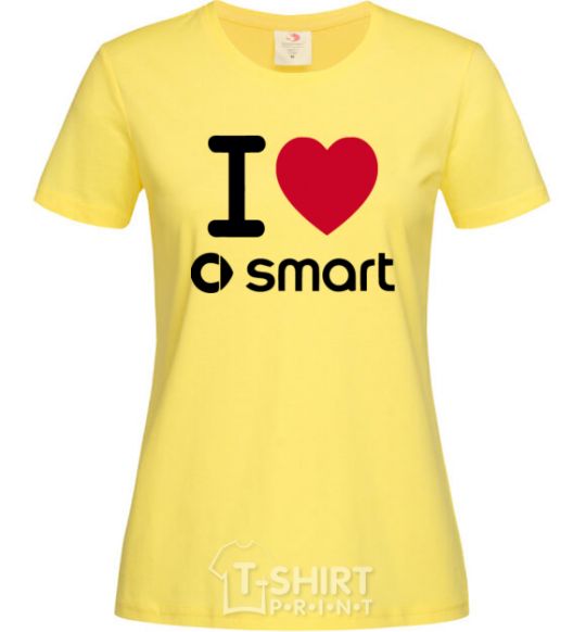 Женская футболка I Love Smart Лимонный фото