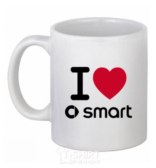 Чашка керамическая I Love Smart Белый фото