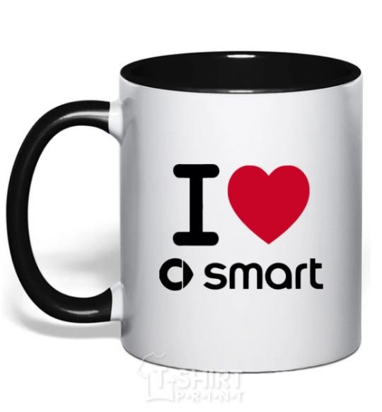 Чашка с цветной ручкой I Love Smart Черный фото