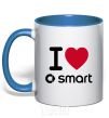 Чашка с цветной ручкой I Love Smart Ярко-синий фото