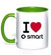 Чашка с цветной ручкой I Love Smart Зеленый фото