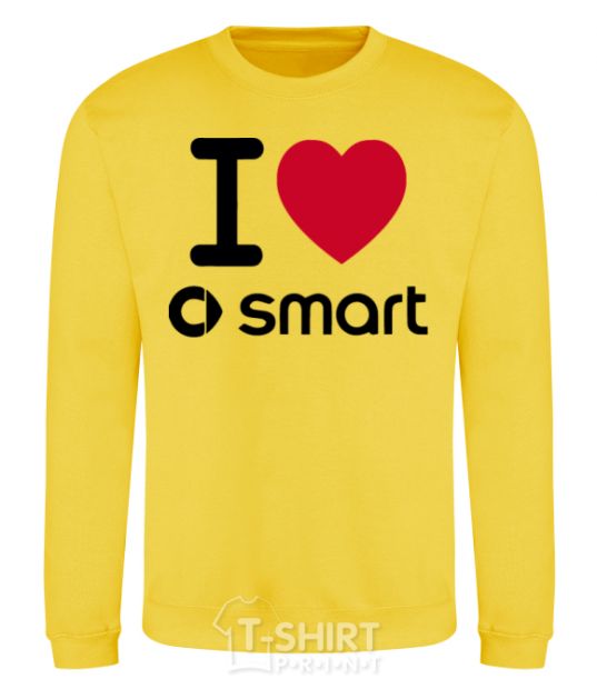 Sweatshirt I Love Smart yellow фото