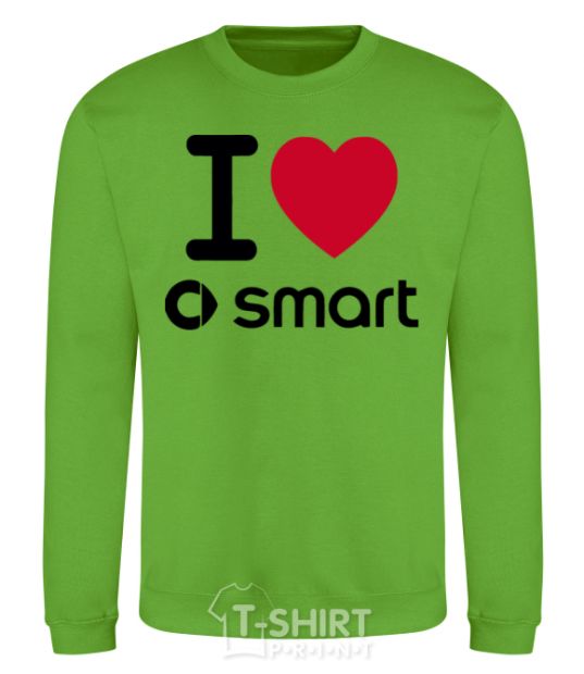 Свитшот I Love Smart Лаймовый фото