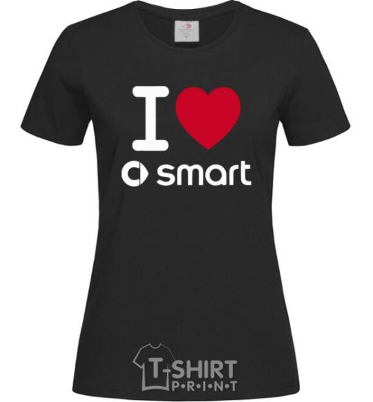 Женская футболка I Love Smart Черный фото