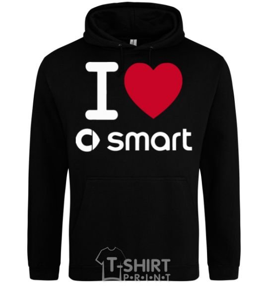 Мужская толстовка (худи) I Love Smart Черный фото