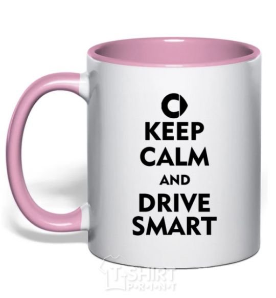 Mug with a colored handle Drive Smart light-pink фото