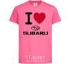 Kids T-shirt I Love Subaru heliconia фото