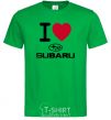 Мужская футболка I Love Subaru Зеленый фото