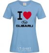 Women's T-shirt I Love Subaru sky-blue фото