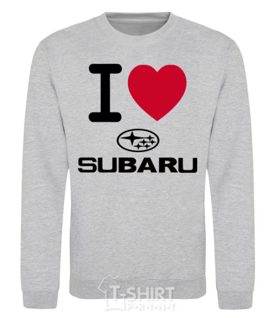 Свитшот I Love Subaru Серый меланж фото