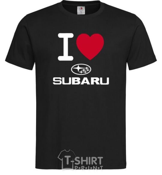 Мужская футболка I Love Subaru Черный фото