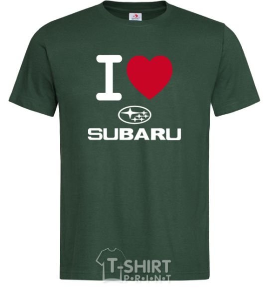 Мужская футболка I Love Subaru Темно-зеленый фото