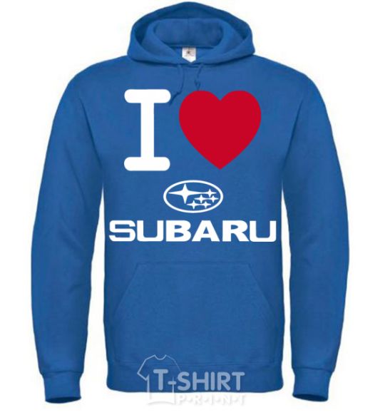 Мужская толстовка (худи) I Love Subaru Сине-зеленый фото