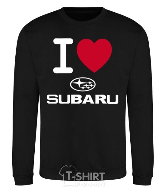 Свитшот I Love Subaru Черный фото