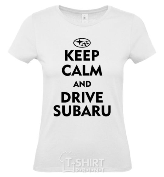 Women's T-shirt Drive Subaru White фото