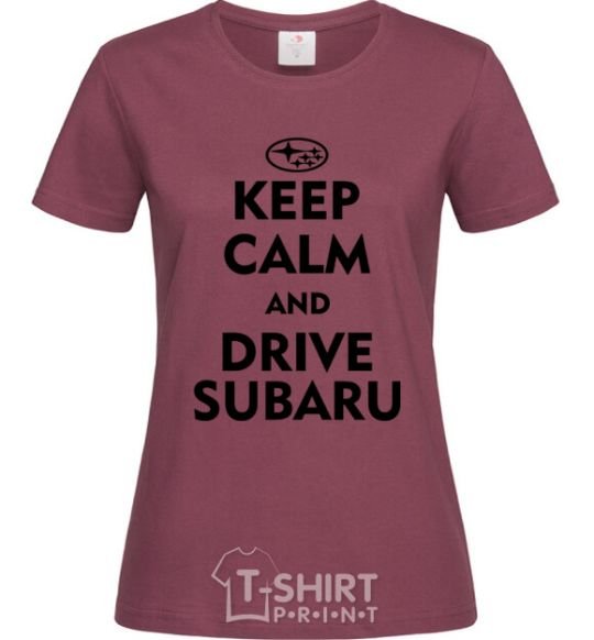 Women's T-shirt Drive Subaru burgundy фото