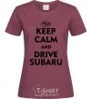 Women's T-shirt Drive Subaru burgundy фото