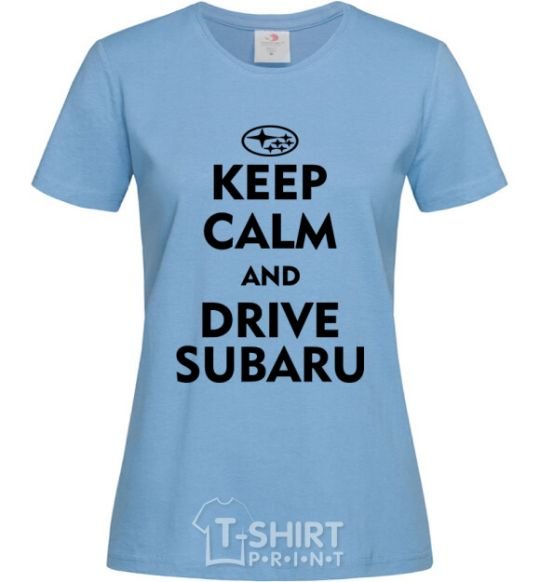 Women's T-shirt Drive Subaru sky-blue фото